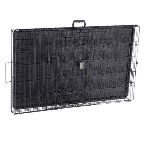 42-Inch Collapsible Dog Crate with Divider Wall Panel (Black) I710924