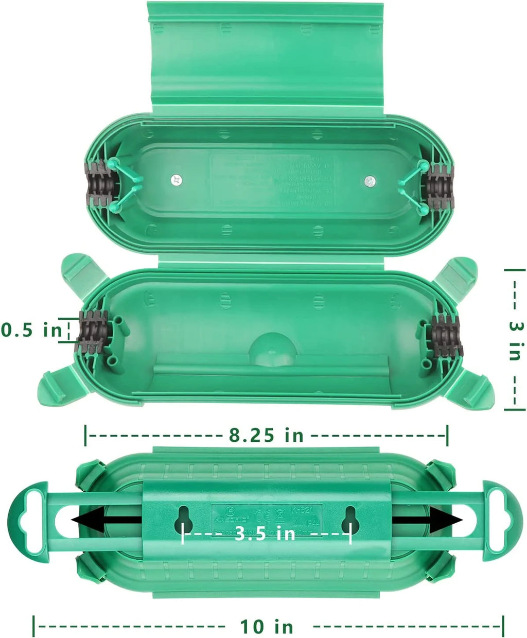 3 Pack Green Weatherproof Electrical Connection Box N491905