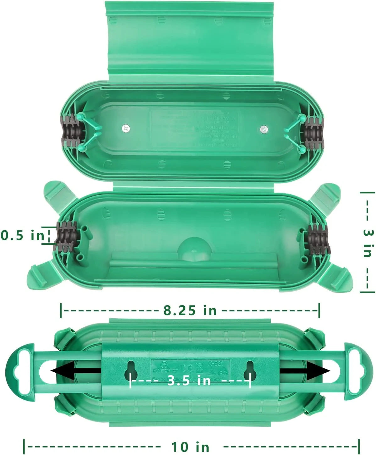 3 Pack Green Weatherproof Electrical Connection Box N491905