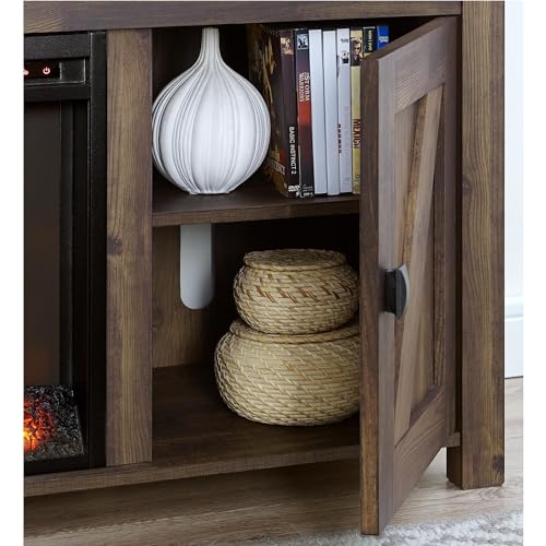Black Oak Electric Fireplace Console TV Stand O65949