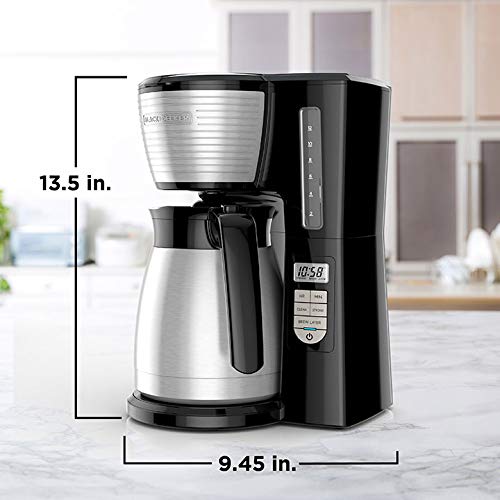12 Cup Thermal Programmable Coffee Maker, Black/Steel J90664