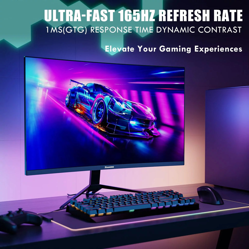 27-inch 165Hz Curved Gaming Monitor, 1440p QHD HDR Computer Monitor, Metal Black I746219