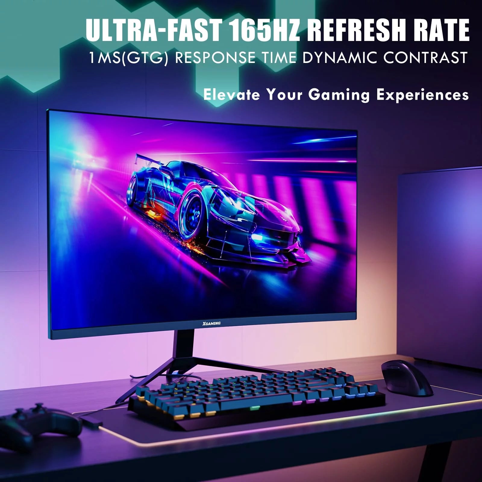 27-inch 165Hz Curved Gaming Monitor, 1440p QHD HDR Computer Monitor, Metal Black I746219