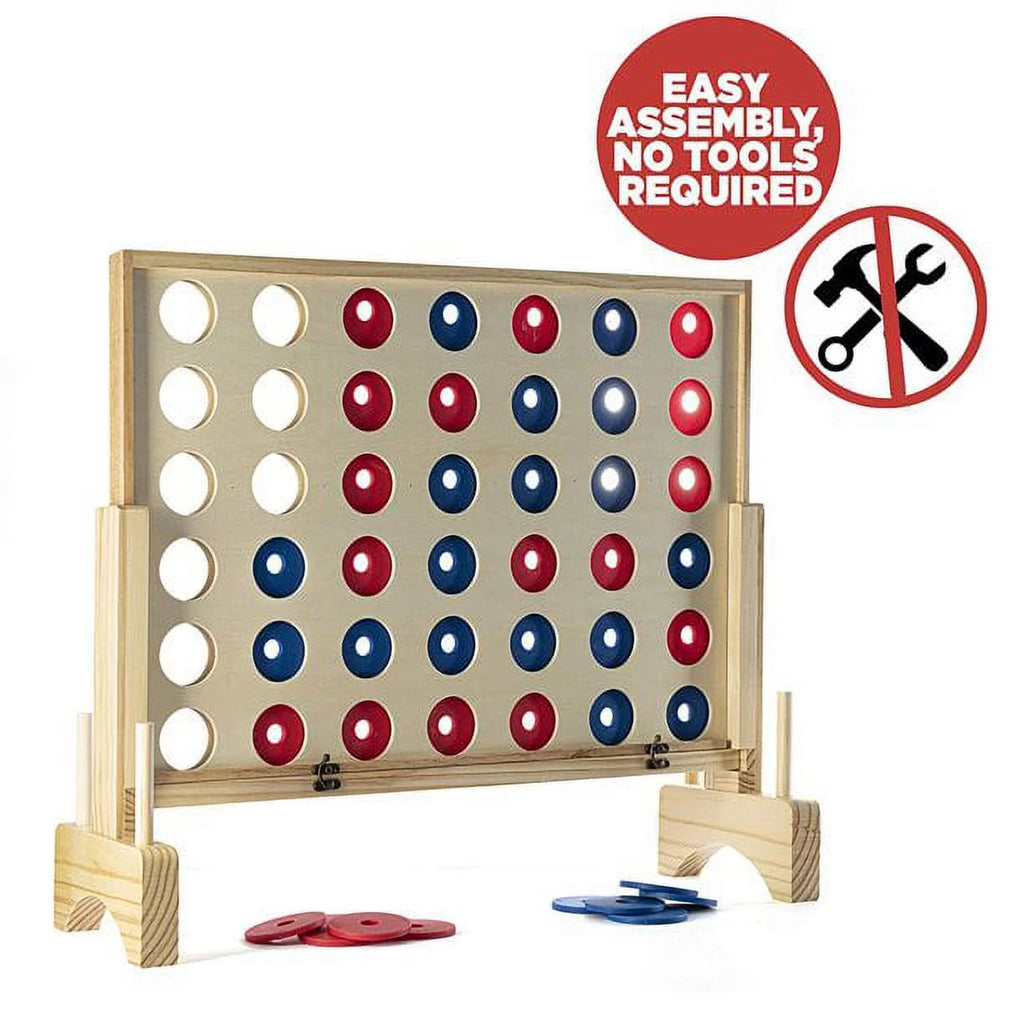 Giant Connect 4 Game Wooden Family Game N77706