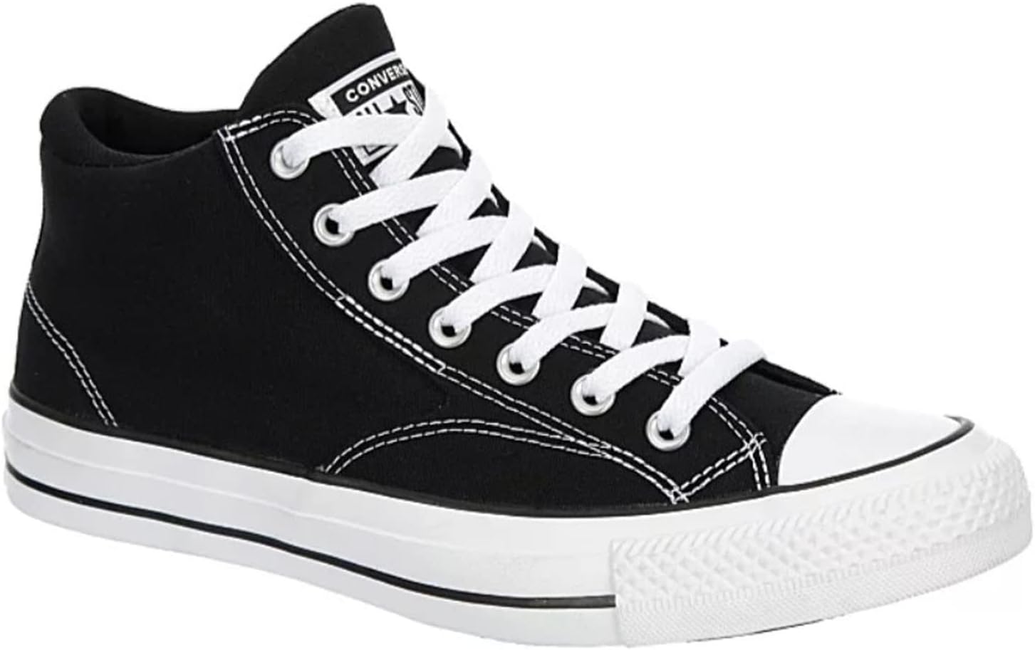 Black White Canvas Mid High Sneaker N259