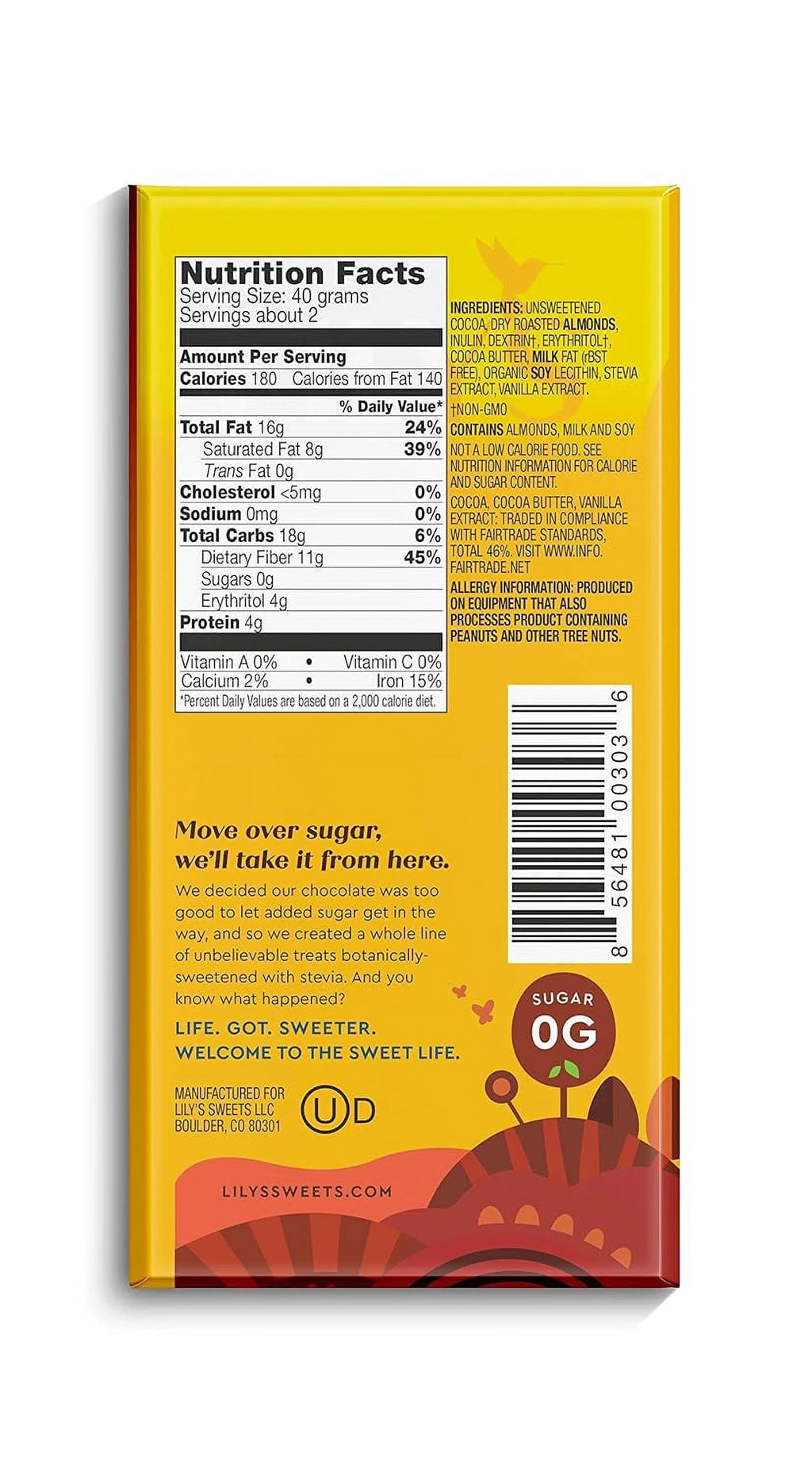 55% Dark Chocolate Bar Sampler, Stevia Sweetened, No Added Sugar, 3 Ounce, 4-Pack C30942