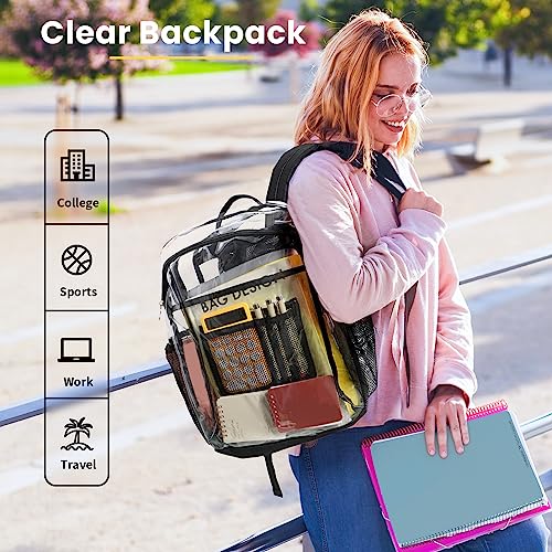 Clear Backpack with Multi-pockets Black G246533