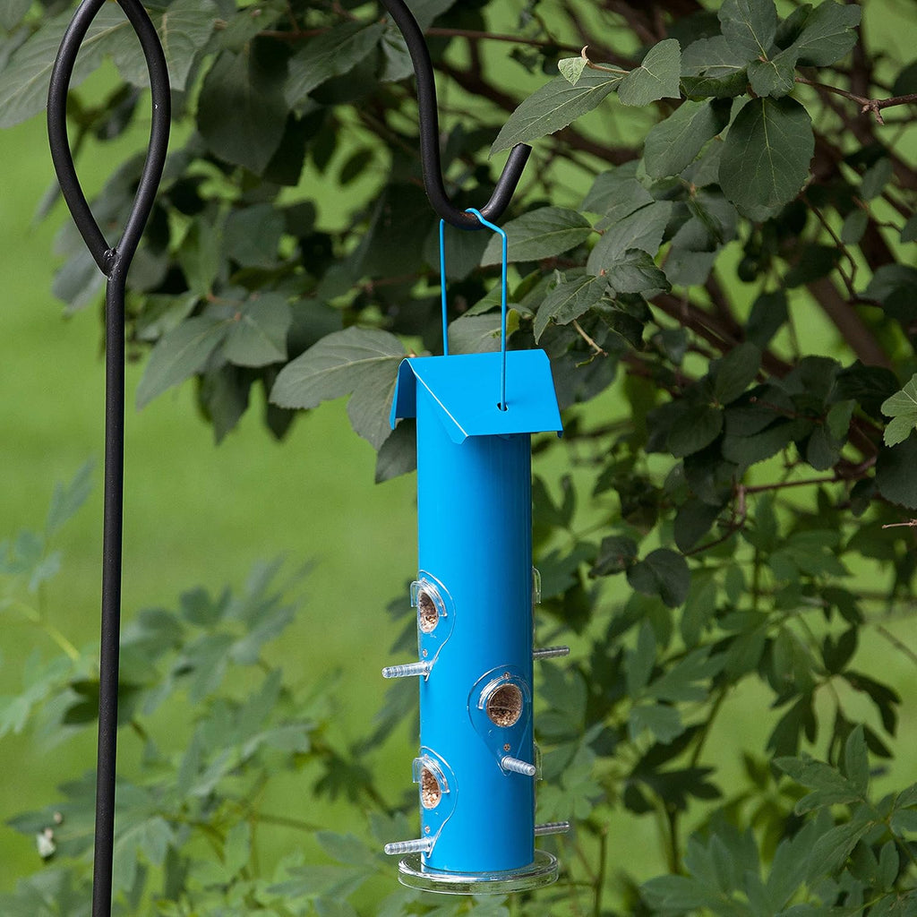 Blue Metal Tube Wild Bird Feeder I2522