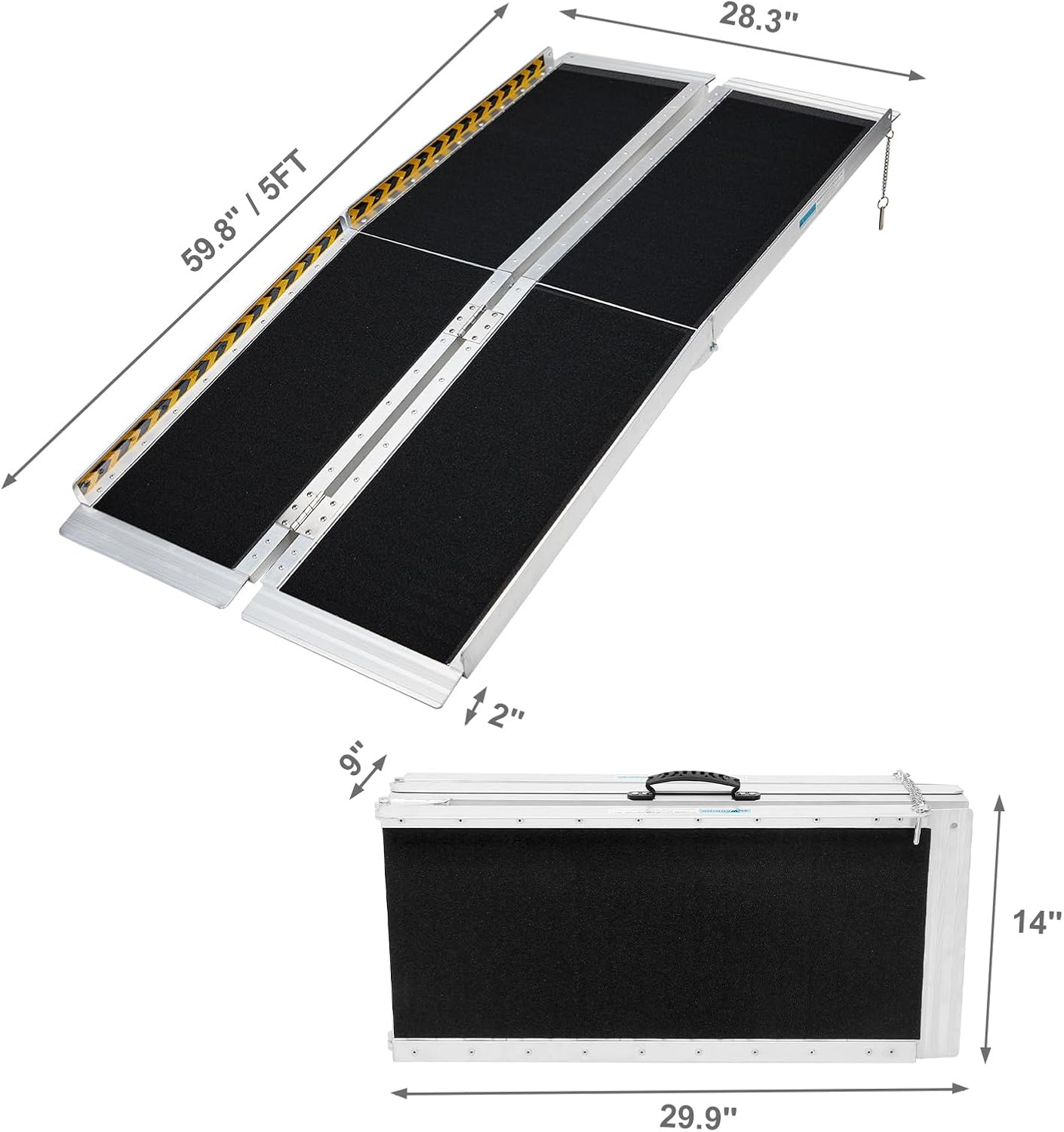 5FT Non-Slip Aluminum Folding Wheelchair Ramp A940