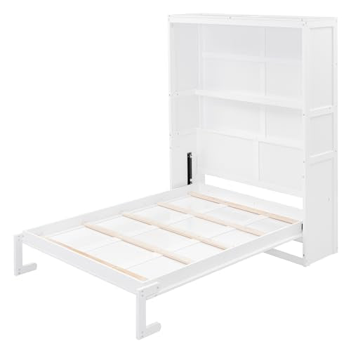 Queen Size Murphy Bed with Storage Shelves Z67263
