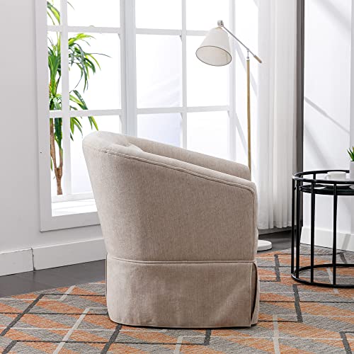 Blue Swivel Accent Chairs Set of 2 Linen Fabric L938
