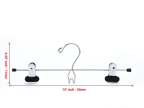 6 Pc Heavy Duty Metal Pants Hangers with Adjustable Clips Q3656