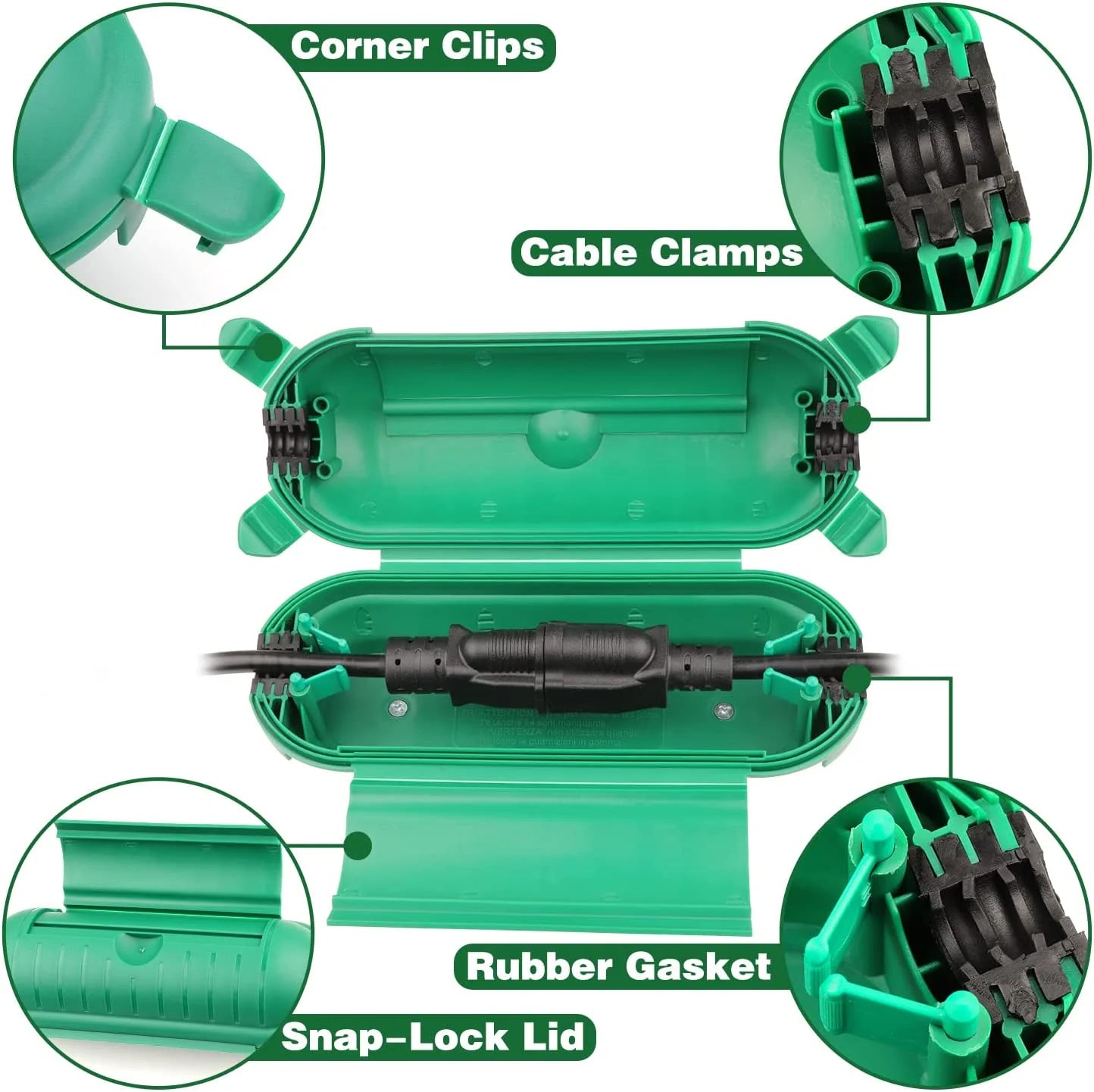 3 Pack Green Weatherproof Electrical Connection Box N491905