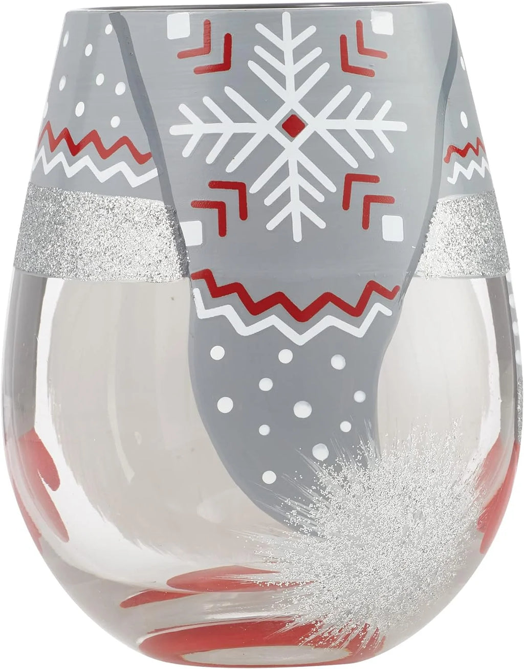 Sweet Gnome Hand-Painted Artisan Stemless Wine Glass, 20 Ounce, Multicolor S922