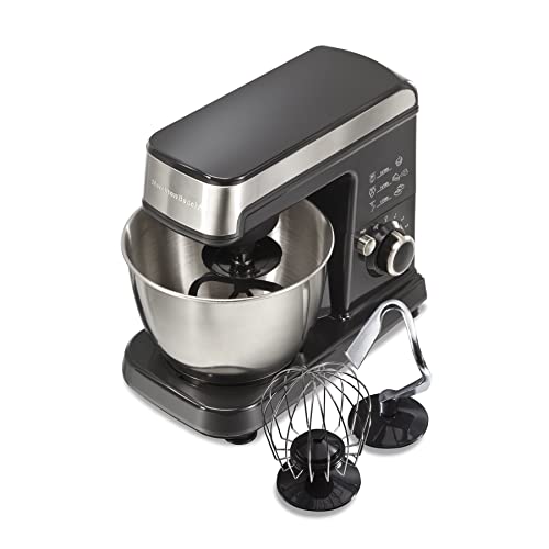 6 Speed Electric Stand Mixer with Stainless Steel 3.5 Quart Bowl, Black B88040