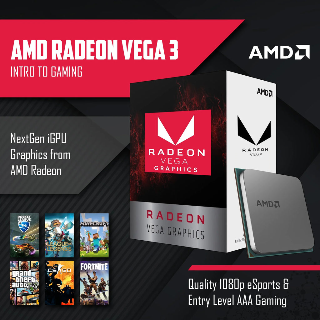 AMD Athlon 3000G Gaming Desktop with 500GB SSD and 16GB DDR4 RAM O68317