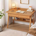Walnut Wood Writing Desk with Drawers and Storage Shelves B37095