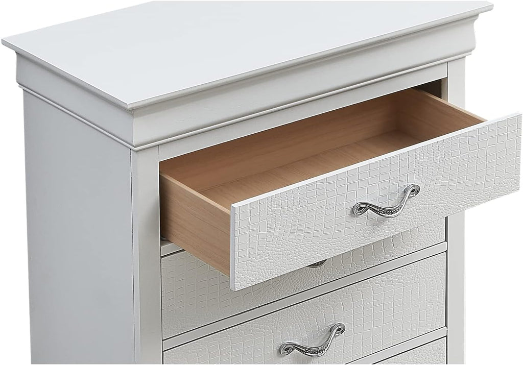 5 Drawer Chest in Pearl White S253179