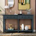 Antique Navy 4 Drawers Solid Wood Console Table J92517