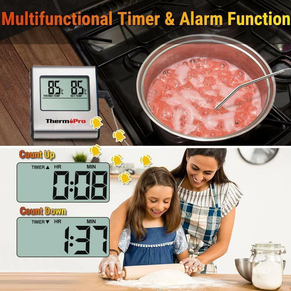 Digital Cooking Meat Thermometer & Clock Timer P5760