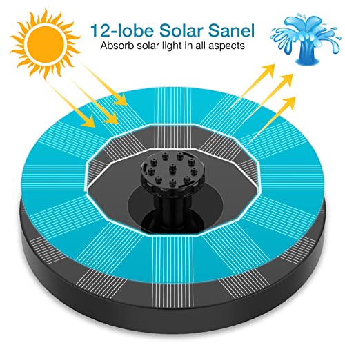 1.5W Solar Bird Bath Fountain Pump with 6 Nozzles X66986