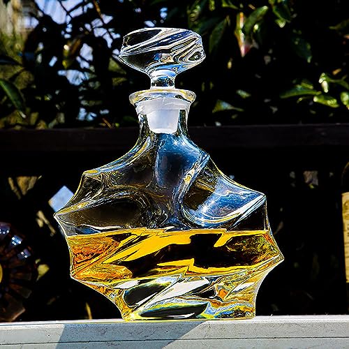Crystal Whiskey Decanter 25oz with Glasses Set 10.8oz C4262