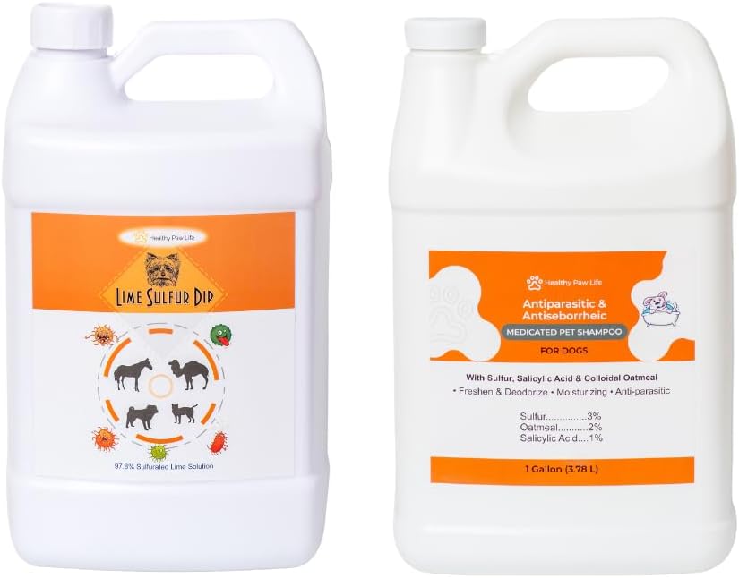 Lime Sulfur Dip and Sulfur Salicylic Acid Dog Shampoo - 1 Gallon Each M13979