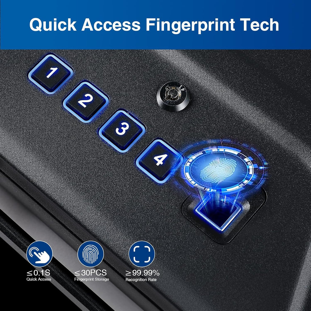 Black Biometric Gun Safe for Handgun with 2 Capacity T424523