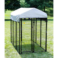 Black Vinyl Coated Welded Wire Dog Kennel, 6-ft x 4-ft x 6-ft J235