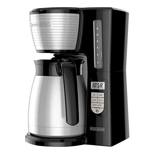 12 Cup Thermal Programmable Coffee Maker, Black/Steel J90664