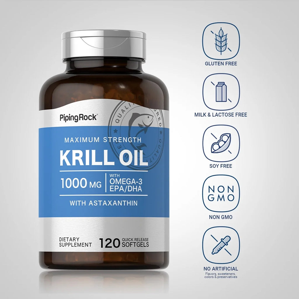 Krill Oil 1000mg 120 Softgels with Astaxanthin I941