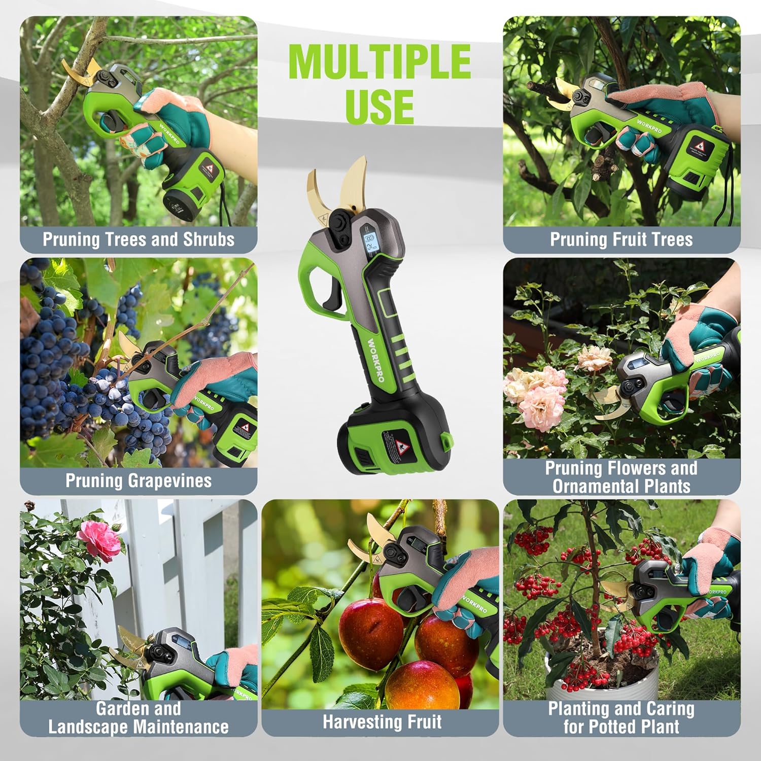 12V Electric Pruning Shears with 2 Pack Rechargeable Battery and Fast Charger P86280