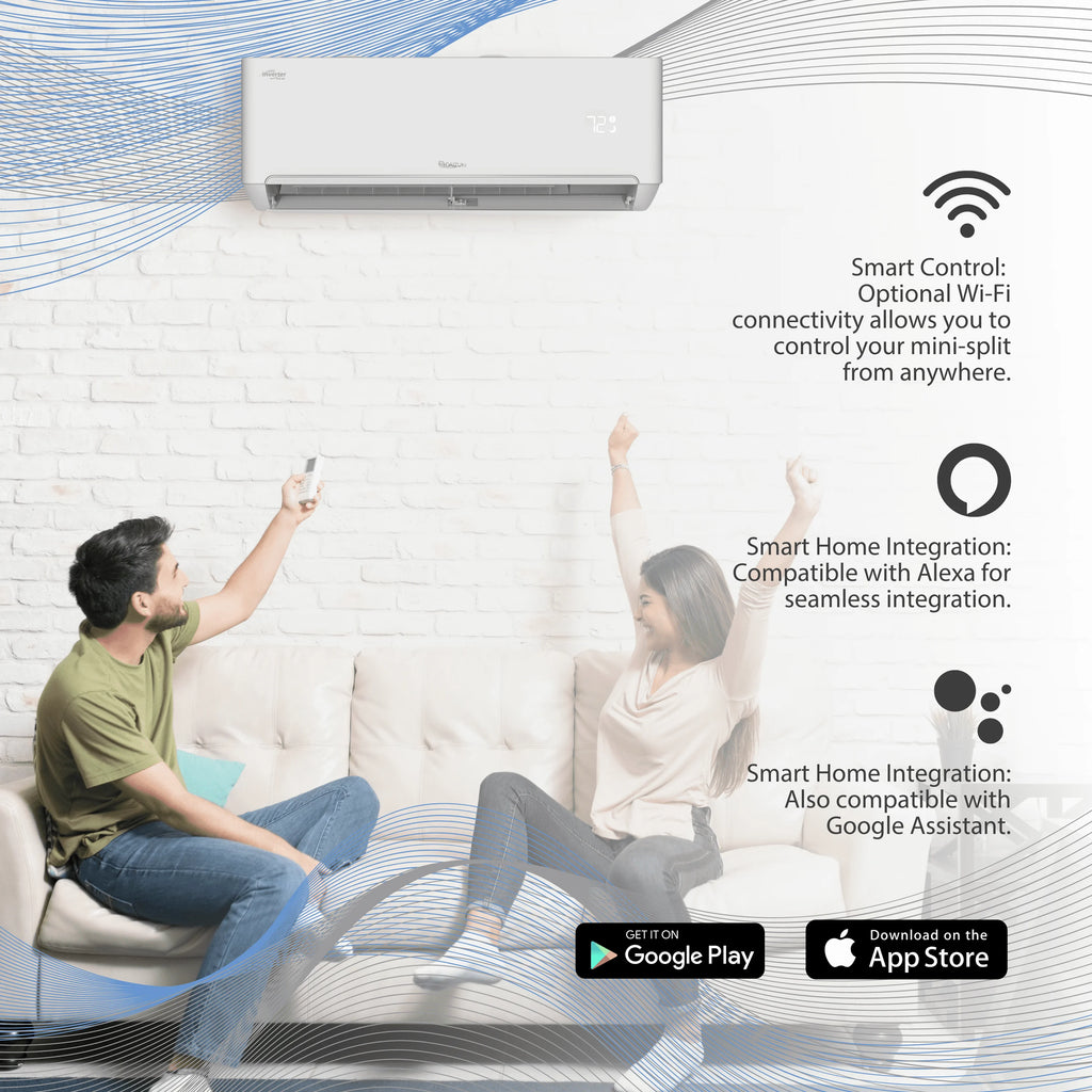 12,000 BTU 23 SEER2 Ductless Mini-Split Air Conditioner Heat Pump System 220V E3931