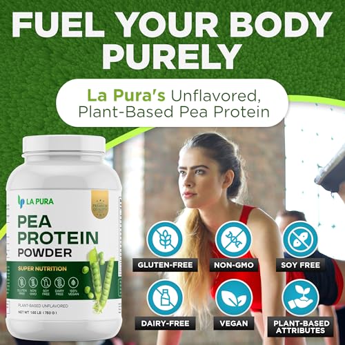 100% Vegan Pea Protein Powder, 1.65LB, Unflavored, 20g Protein, Gluten Free, Non-GMO X547429