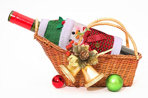 3 Pack Christmas Wine Bottle Bags - Red & Green T12827