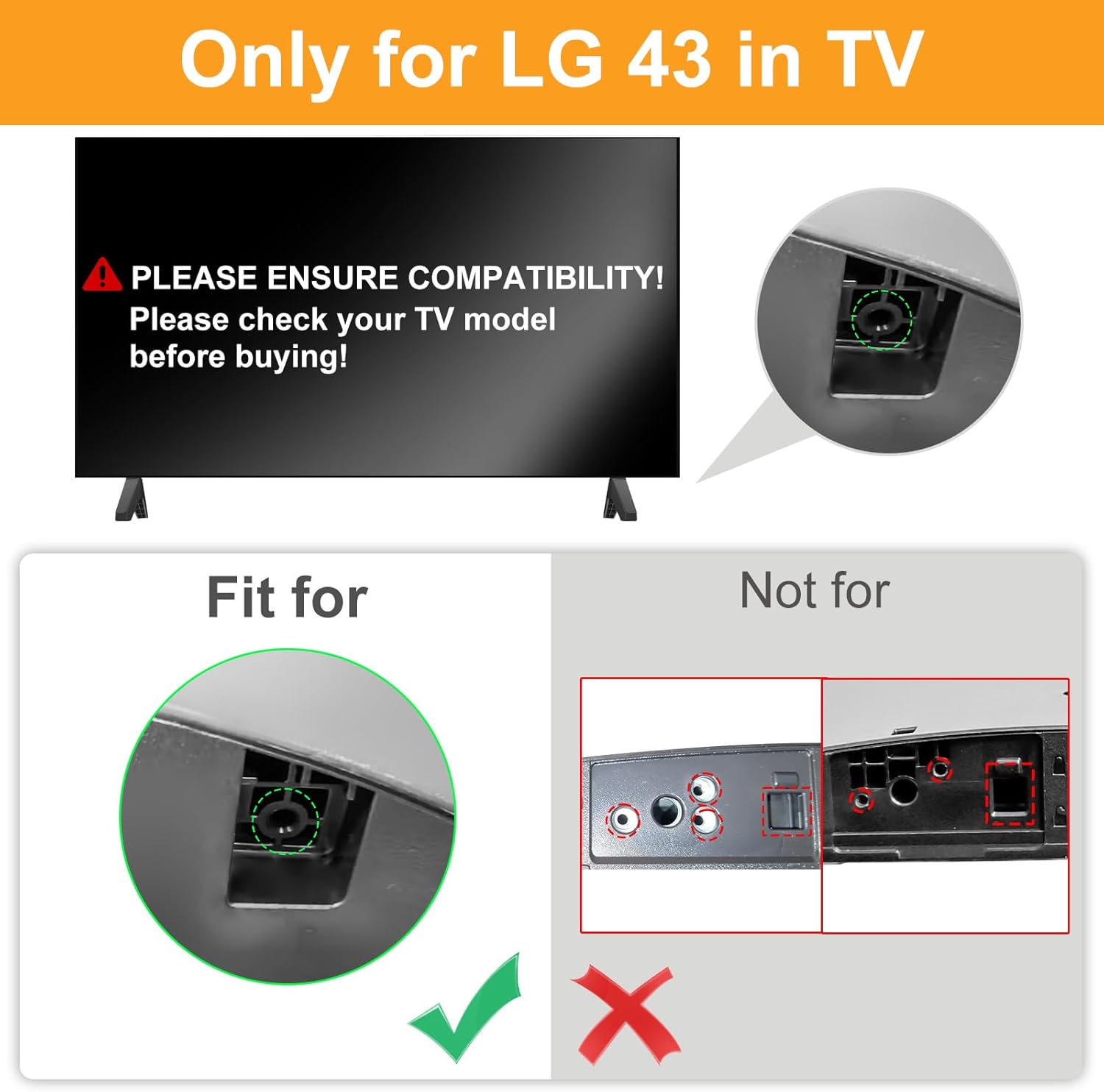 Replacement Legs for 40 43 Inch TV N89143