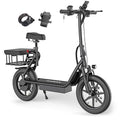 Electric Scooter with Seat, 500W Motor, 14'' Tires, Foldable E-Scooter with Suspension P688