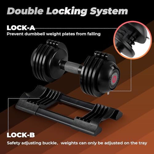 Adjustable Dumbbells with Anti-Slip Metal Handle W8697