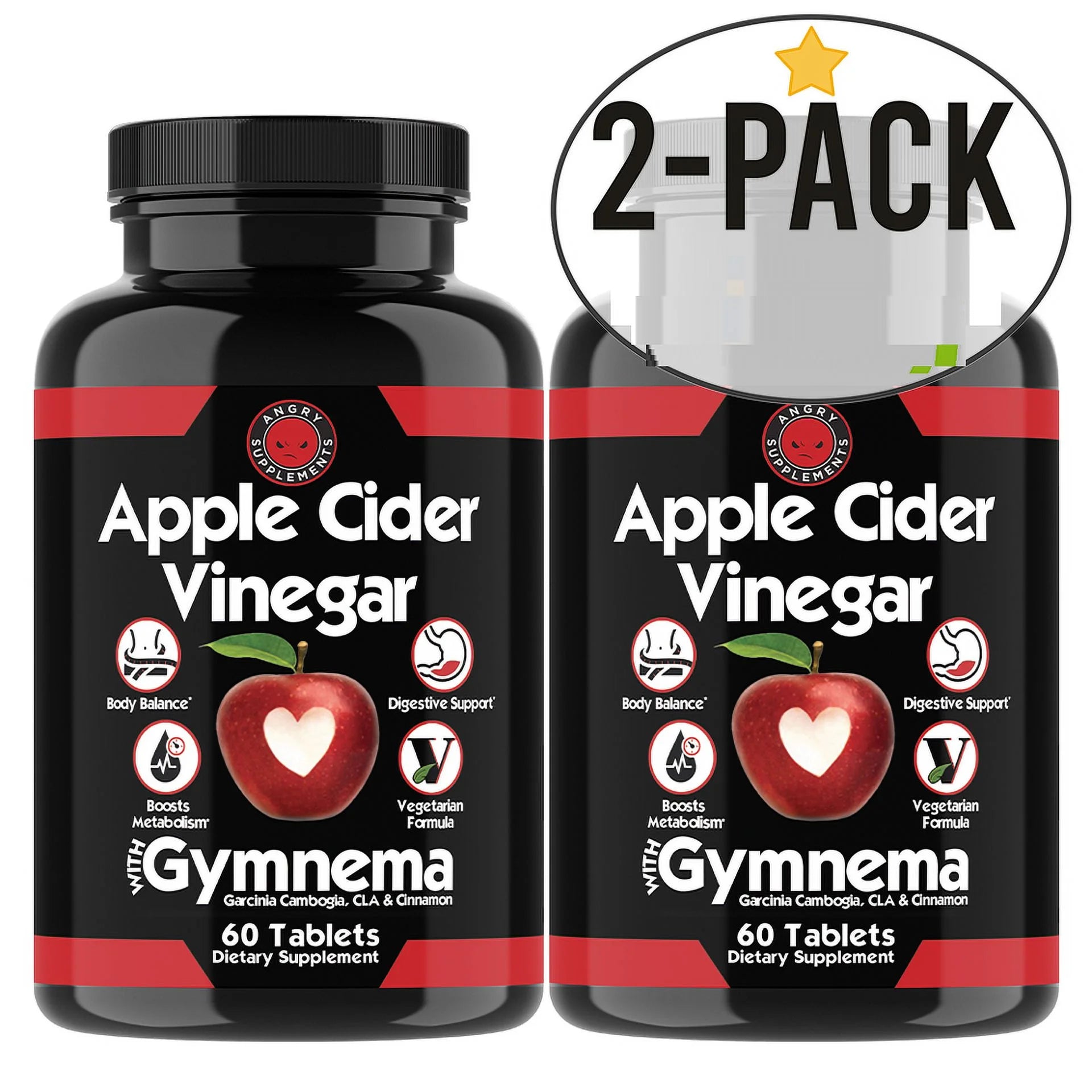 60 Tablet Apple Cider Vinegar Garcinia Cambogia Fat Burner (2 Pack) Y739