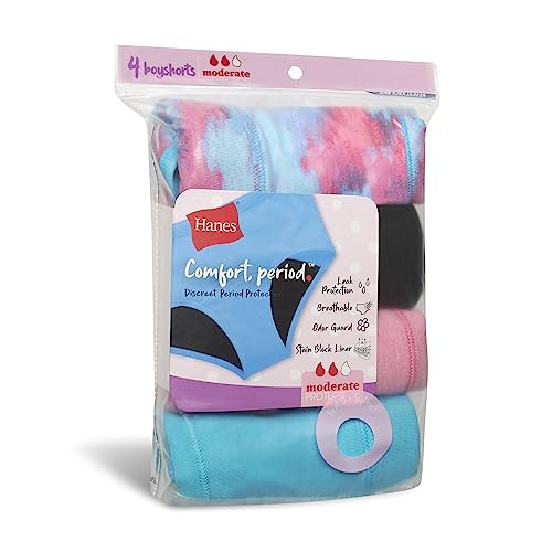 Girls' Boys' Short & Hipster Period Underwear, Moderate Protection, Multi-Pack O7518