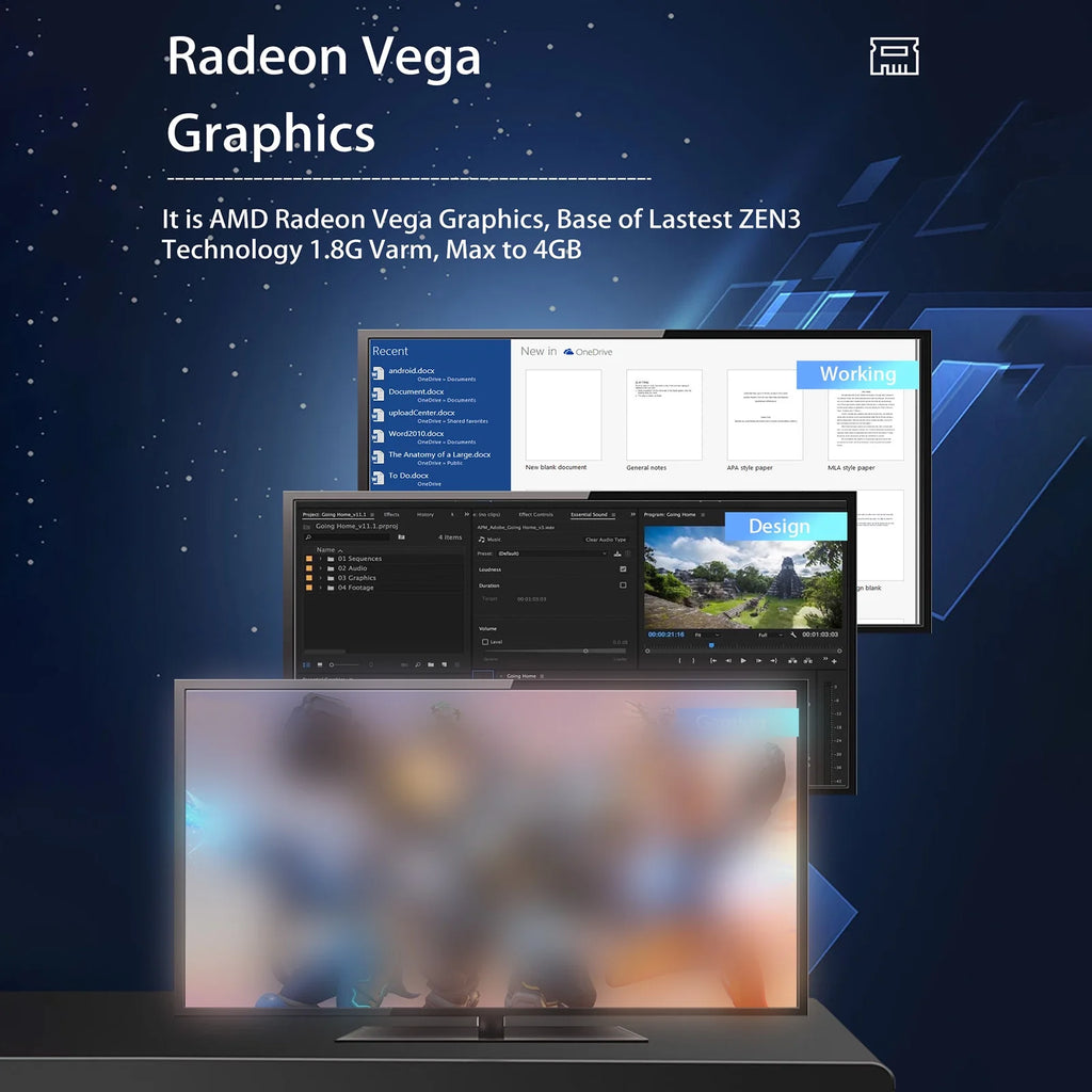 Mini PC, Windows 11 Desktop Computer, 8GB RAM 256GB SSD, AMD Ryzen 5600H Processor O826