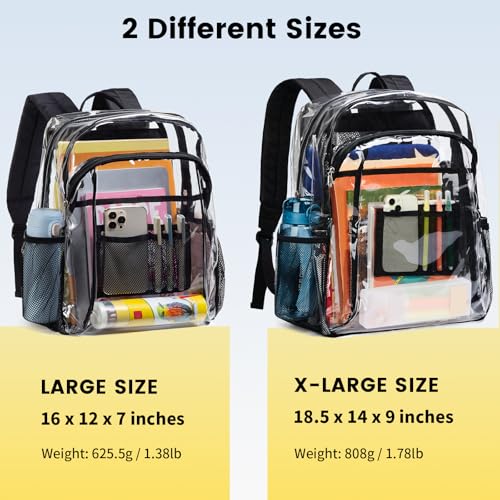 Clear Backpack with Multi-pockets Black G246533