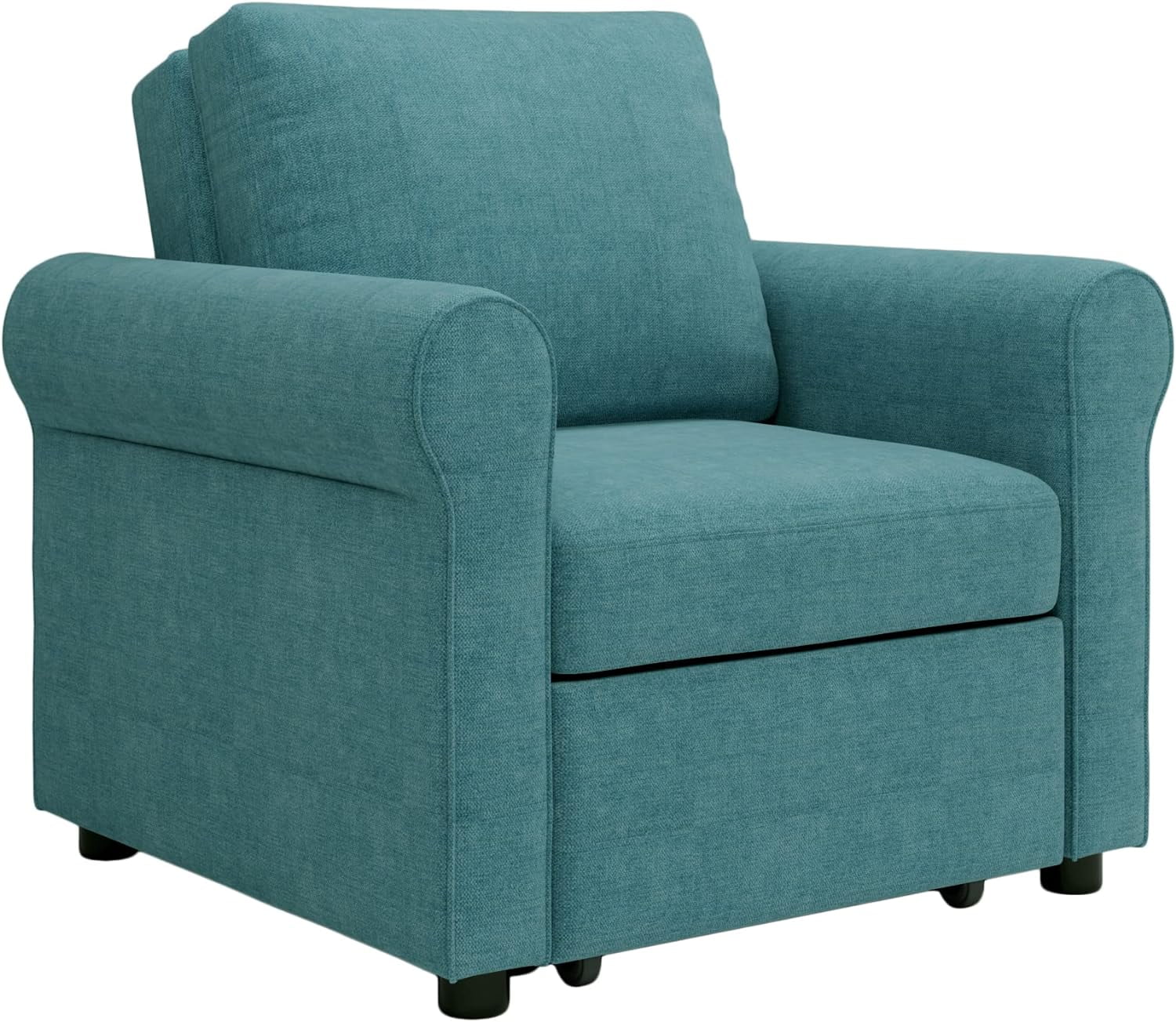 Teal Linen Convertible Sleeper Chair Bed S81631
