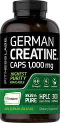 German Creatine Capsules 1000mg 300 Count Monohydrate Non-GMO Gluten Free H86227