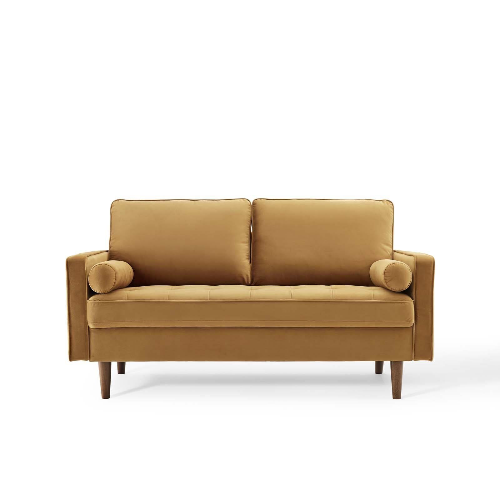 Navy Performance Velvet Loveseat D228993
