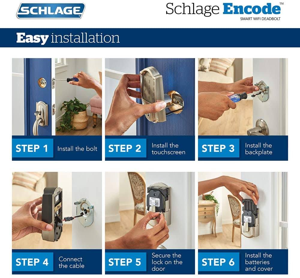 Bright Chrome Smart Deadbolt with WiFi Touchscreen Keypad T314