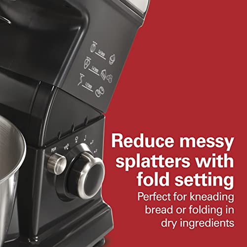 6 Speed Electric Stand Mixer with Stainless Steel 3.5 Quart Bowl, Black B88040