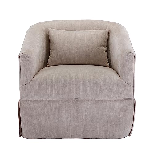 Blue Swivel Accent Chairs Set of 2 Linen Fabric L938
