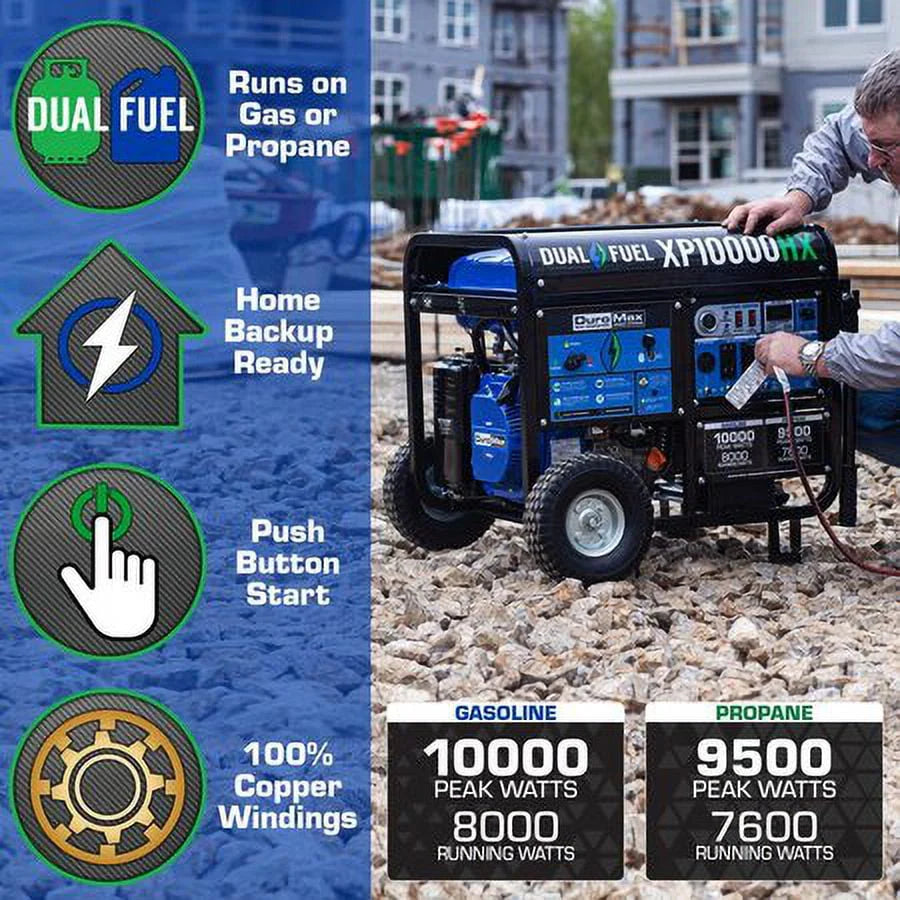 10,000 Watt Dual Fuel Portable Generator Z3376