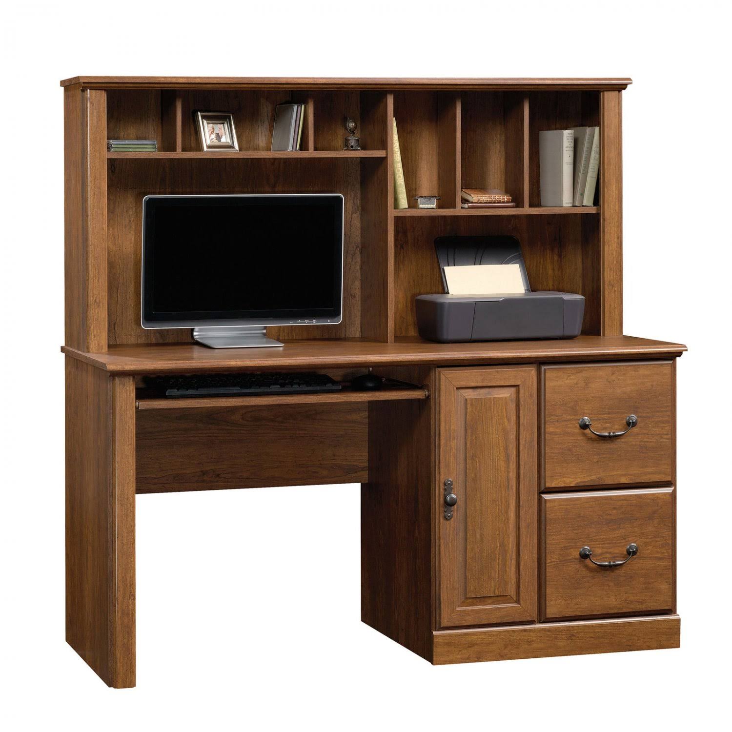 Milled Cherry Computer Desk with Hutch V459766